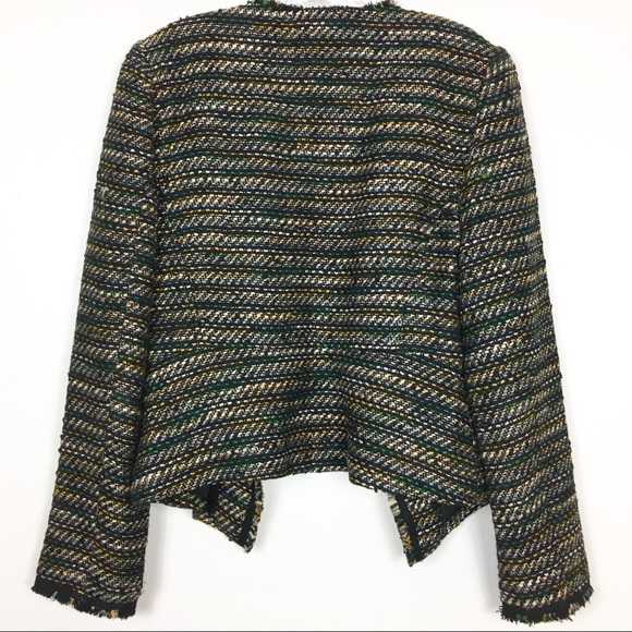 Ann Taylor Loft Draped Fringe Tweed Jacket Size 6 - Picture 7 of 8